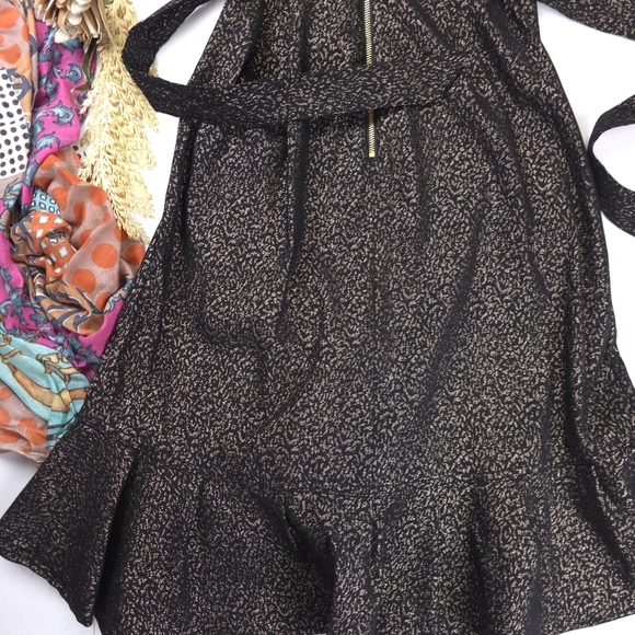 Calvin Klein Elegant Black Gold Sleeveless Poly Blend Formal Dress Sz 4 - Picture 10 of 11